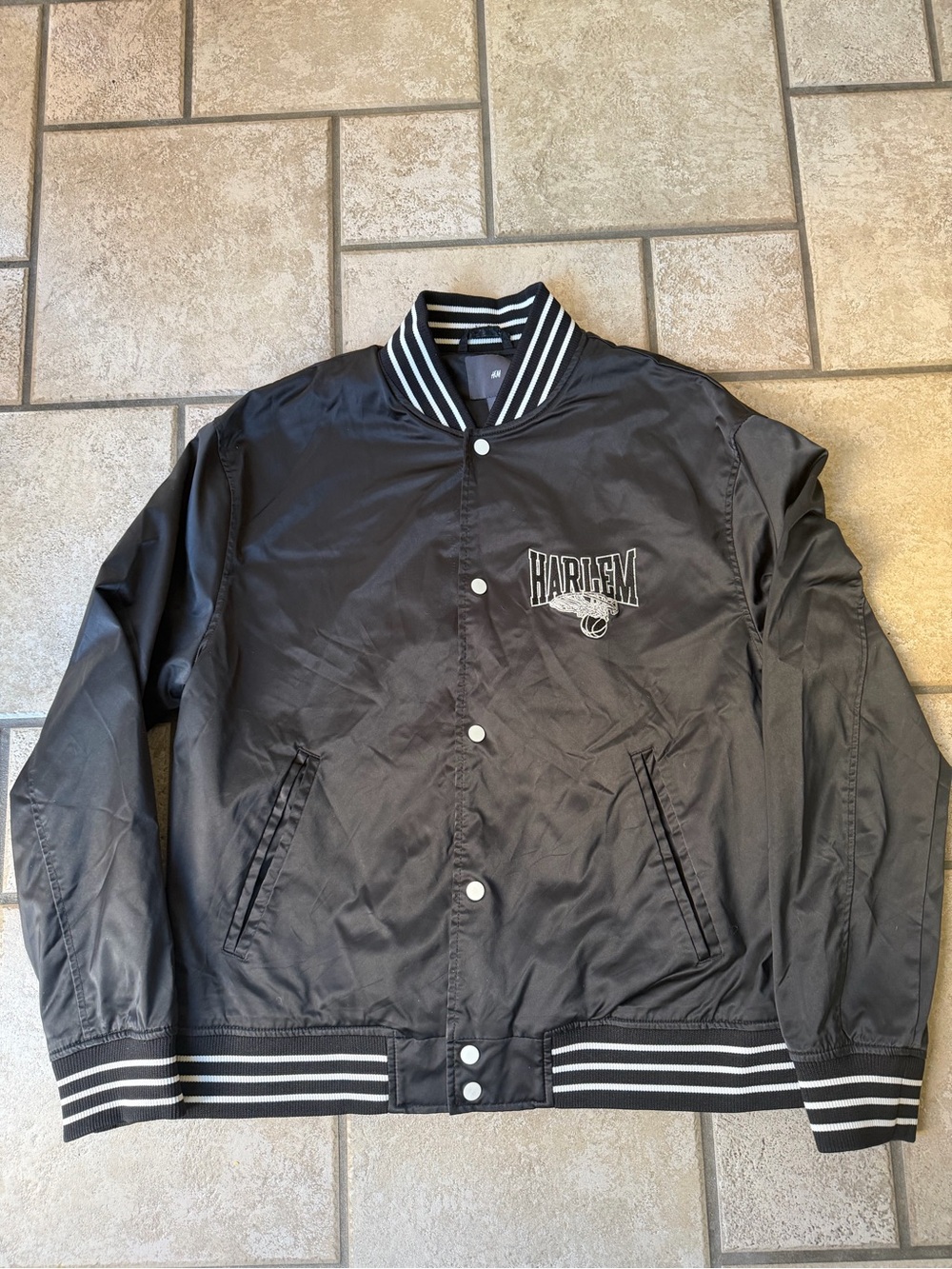 Harlem Black Varsity-Style Men’s Jacket